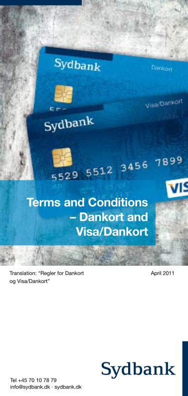 Conditions for Dankort and Visa/Dankort